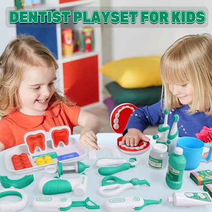 Kids Doctor Play Medical Kit with Dental Tools Simulation Dentist Game Set