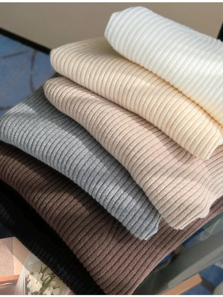 Chic Ribbed Slim Long Sleeve Sweater