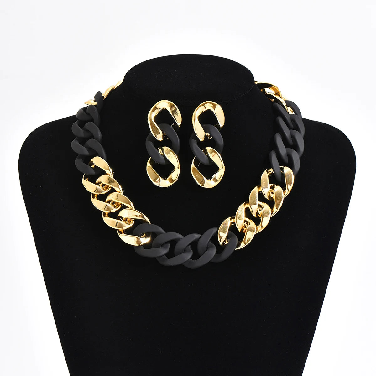 Exaggerated Necklace bracelet earrings set