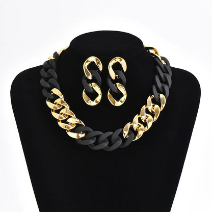 Exaggerated Necklace bracelet earrings set