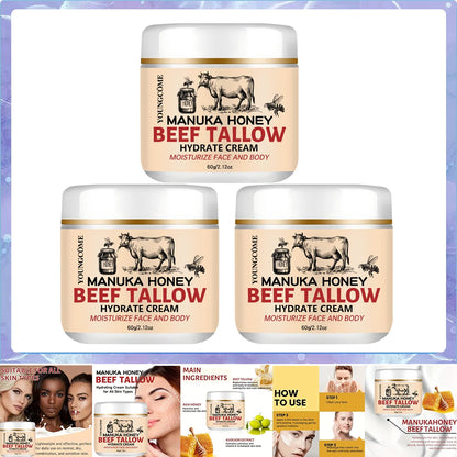 Beef Tallow Honey Balm Moisturizing Hydrating Face Cream