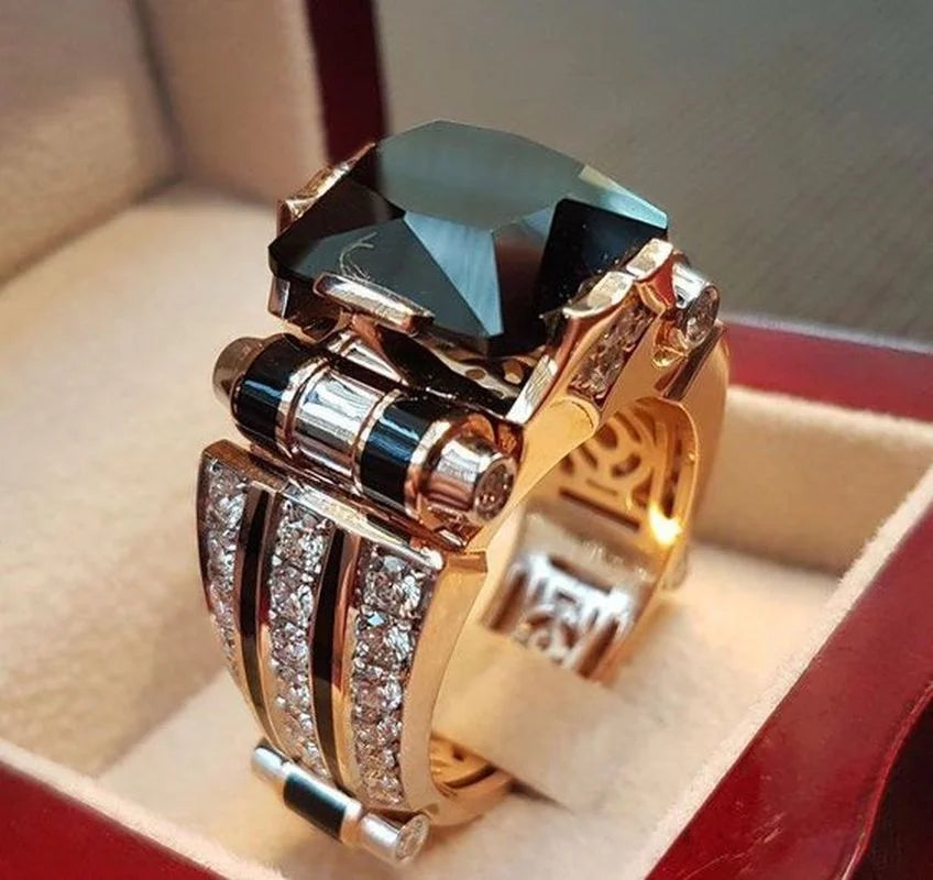 Vintage Gothic Stainless Steel Gold Fidget Ring