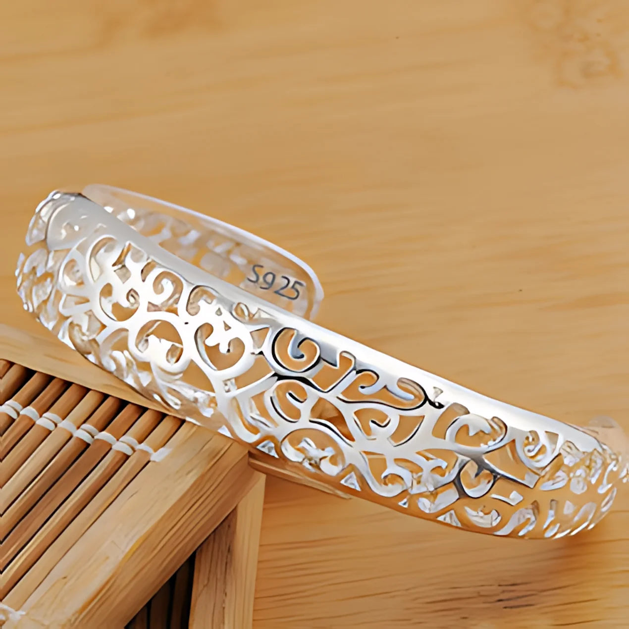 925 Sterling Silver Bangle Bracelet Set