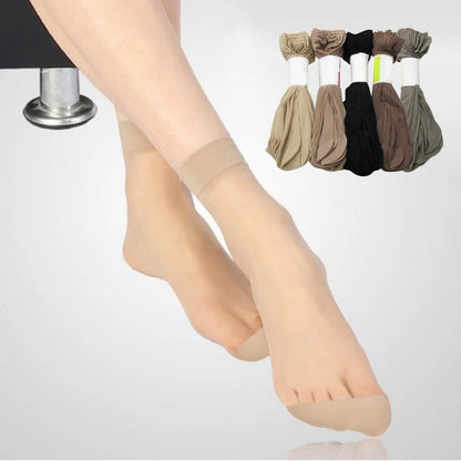5/10 Pairs Thin Silk Transparent Sexy Socks Set