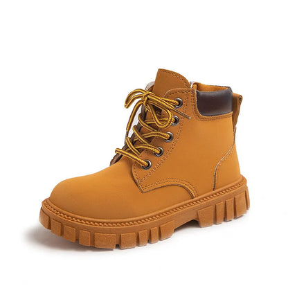Boy Girl Short Non-Slip British Leather Boots