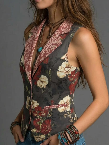 Elegant Spring Summer Autumn Stylish Lapel Sleeveless Vest