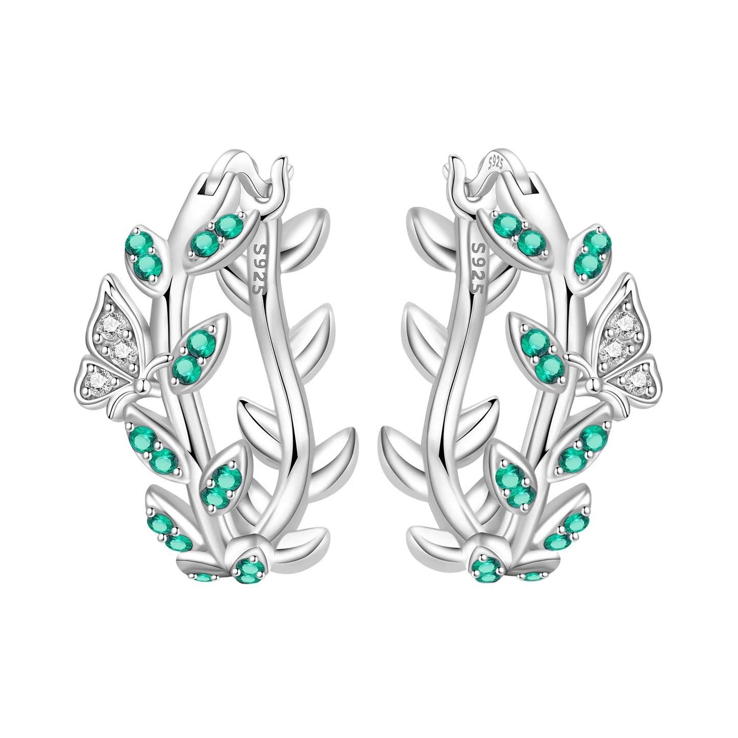 Orstarry Original 925 Sterling Silver Blue Iris Flower Earrings