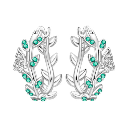 Orstarry Original 925 Sterling Silver Blue Iris Flower Earrings