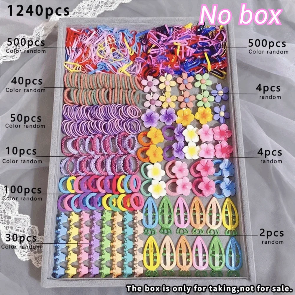 Bow High Elastic Hair Accessories Set No Hurt Hair Colorful Girls Hair Bands