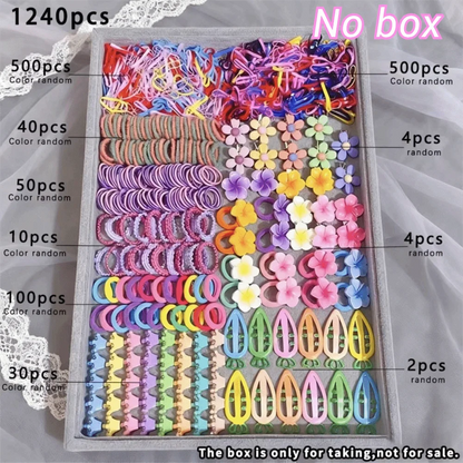 Bow High Elastic Hair Accessories Set No Hurt Hair Colorful Girls Hair Bands