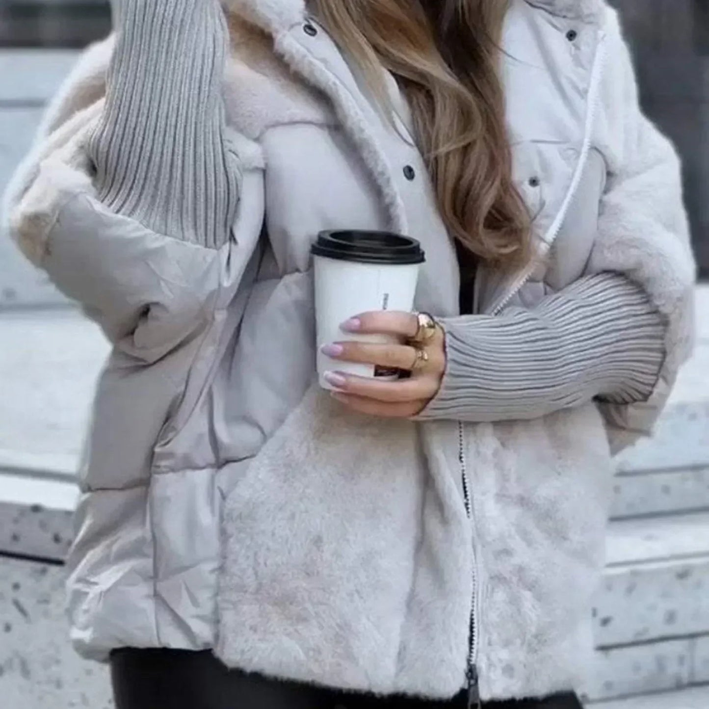 Loose Cotton Long Sleeve Hooded Jacket Coat