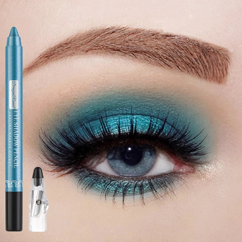 Metallic Blue Pearlescent Eyeshadow Pencil Stick Lasting Waterproof Smoky Glitter