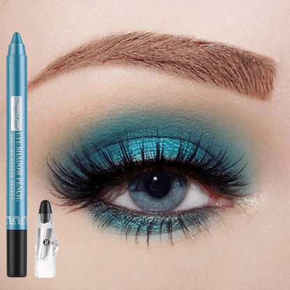 Metallic Blue Pearlescent Eyeshadow Pencil Stick Lasting Waterproof Smoky Glitter
