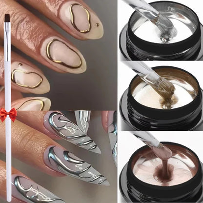 2-4PCS Metallic Painting Gel Polish Gold Silver Rose Gold Mirror Effect