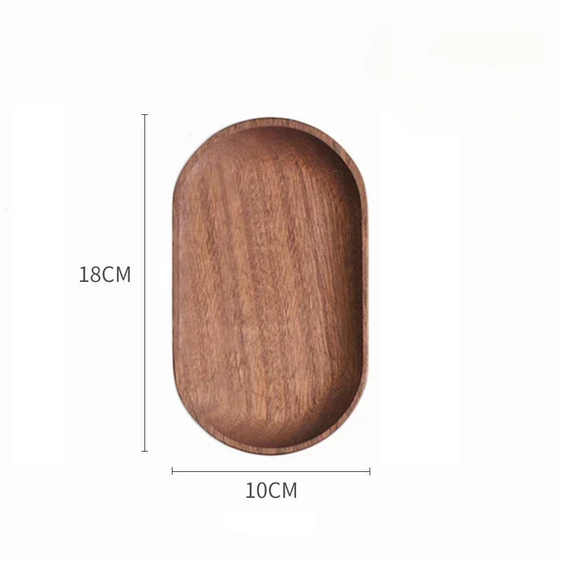 Japanese Dinner Plate Walnut Wooden Tray