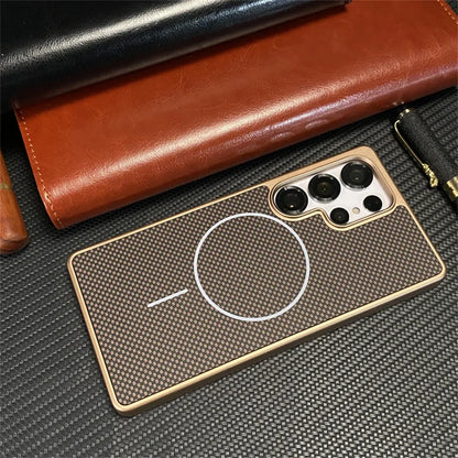 Luxury Carbon Fiber Samsung Magnetic Case Cover