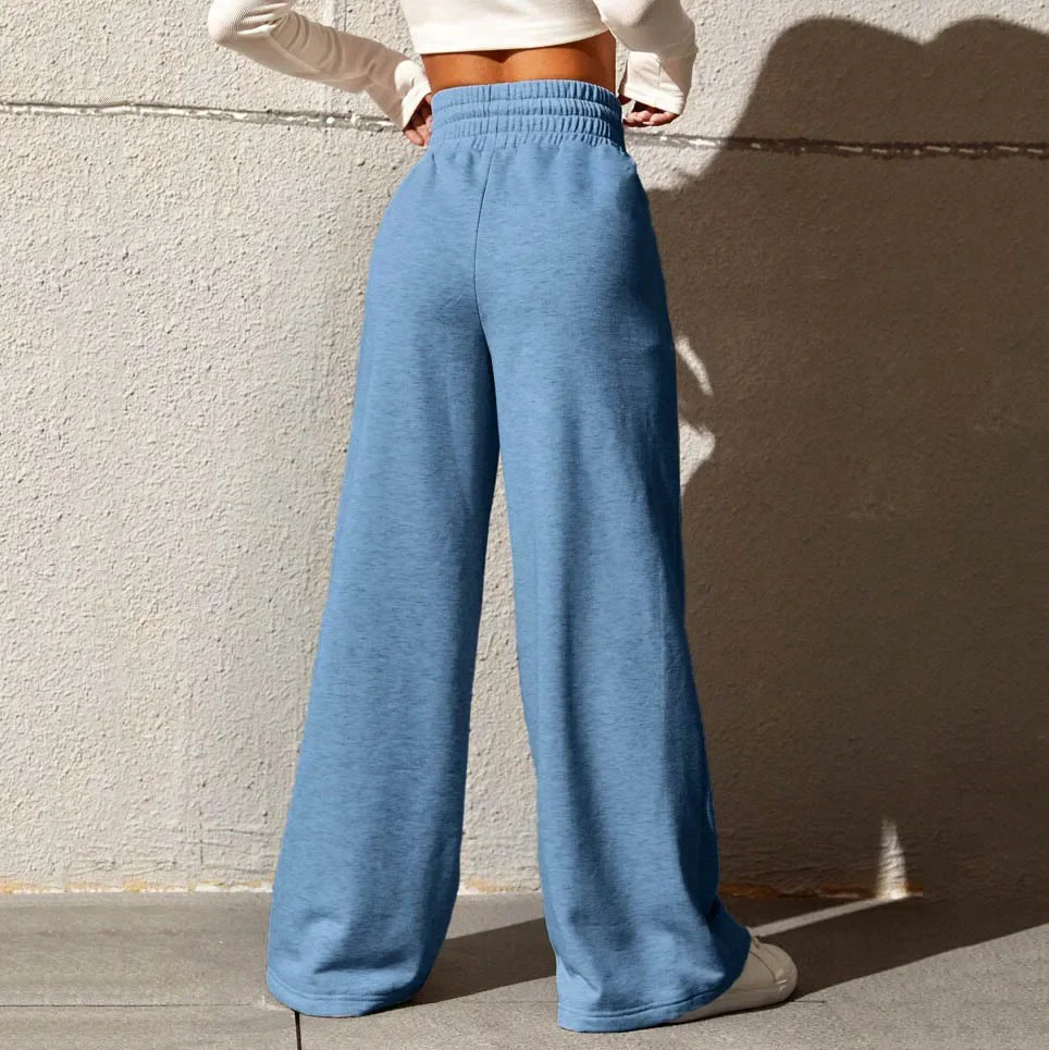 Sports straight tube loose fitting wide leg pants