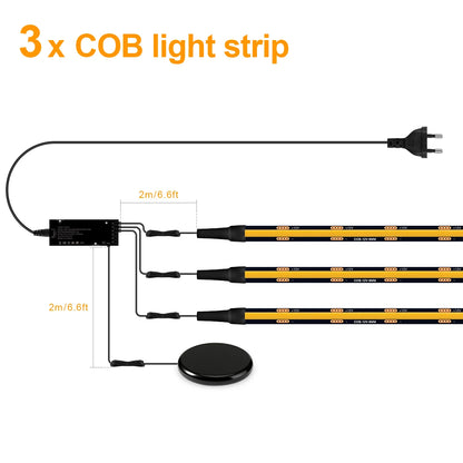 Black PCB FCOB Self-Adhesive COB LED Light Strip