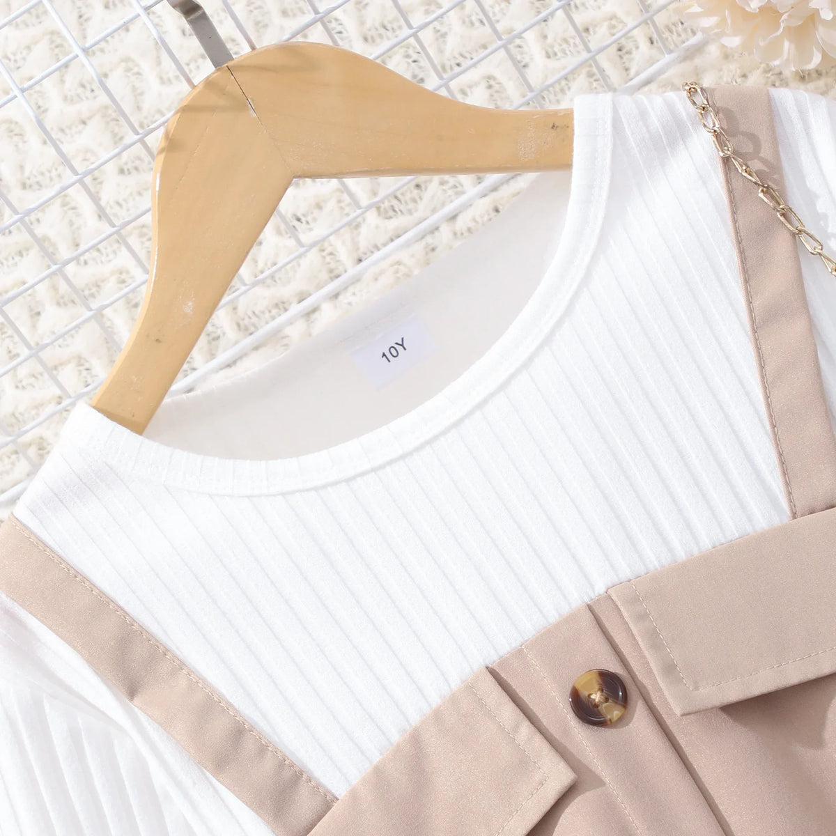 Autumn Winter Belt Button Khaki Soft Sweet Warm Vintage Dress