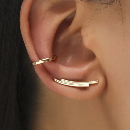 Bohemian Piercing Crystal Rhinestone Ear Cuff Wrap Earrings