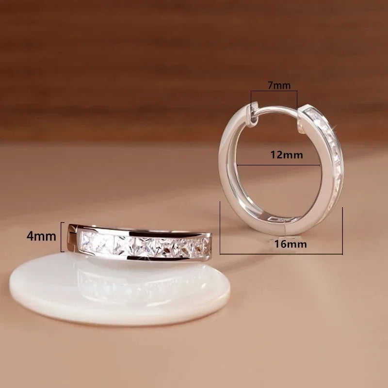 DANA 925 Sterling Silver Shining Zircon Earrings