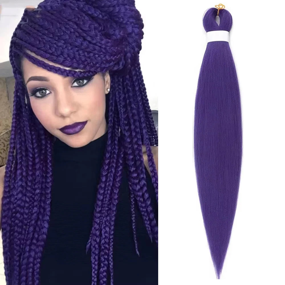 Braiding Hair Pre-stretched Purple Hair Extensions