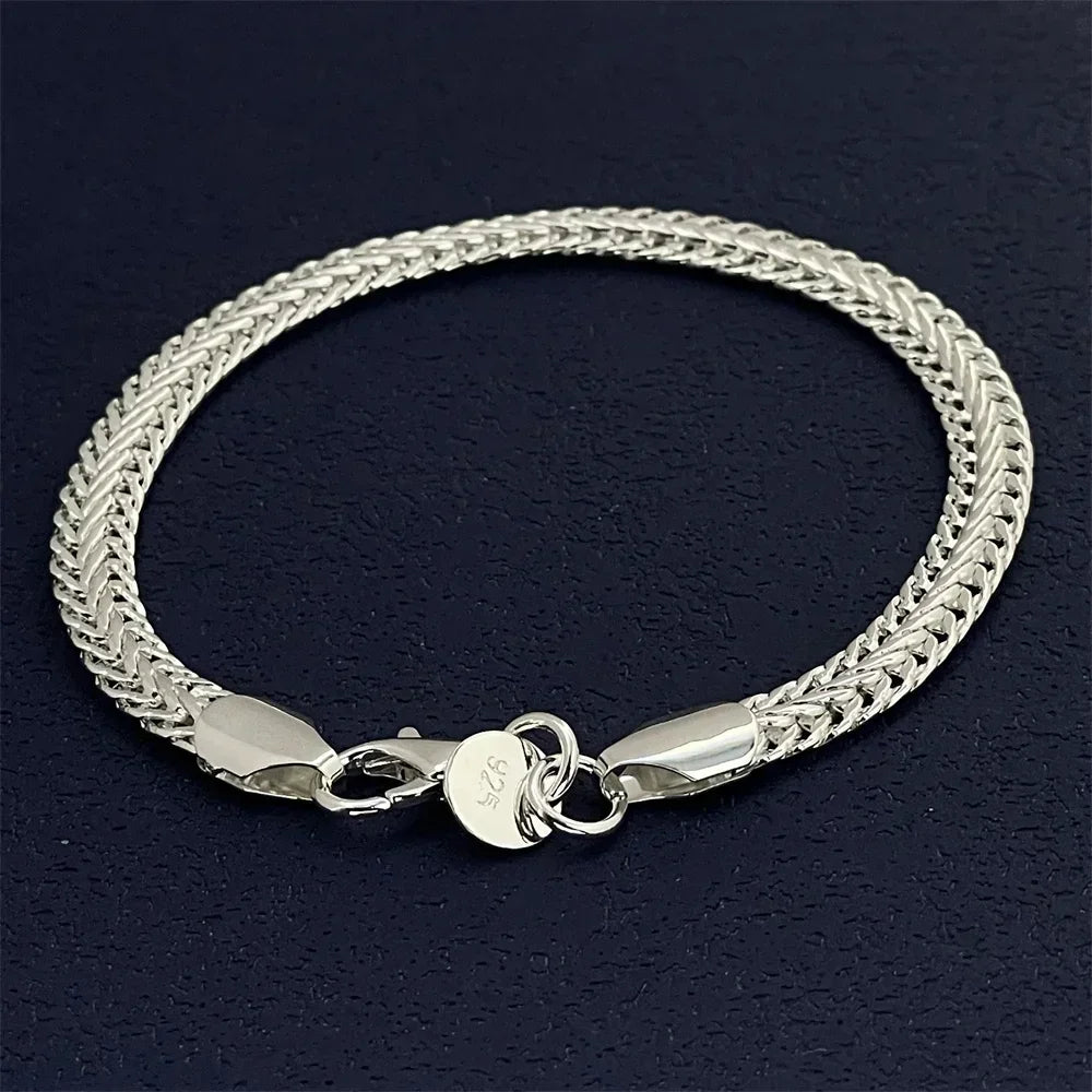 925 Sterling Silvery Flat Snake Chain Bracelet