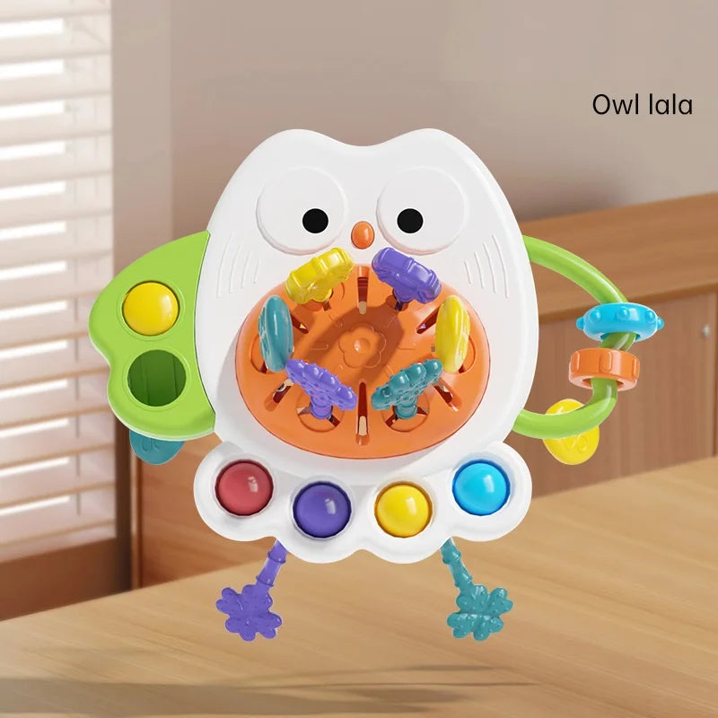 Activity Development Pull String Silicone Teething Rattle Educational Learning Toy