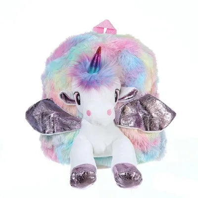 Cartoon School Book Bag Cute 3D Fur Backpacks