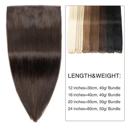 Flat Pu Tape Real Human Hair Wigs
