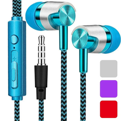 9D HIFI Heavy Bass Metal Wired Earphone Digital Headphone