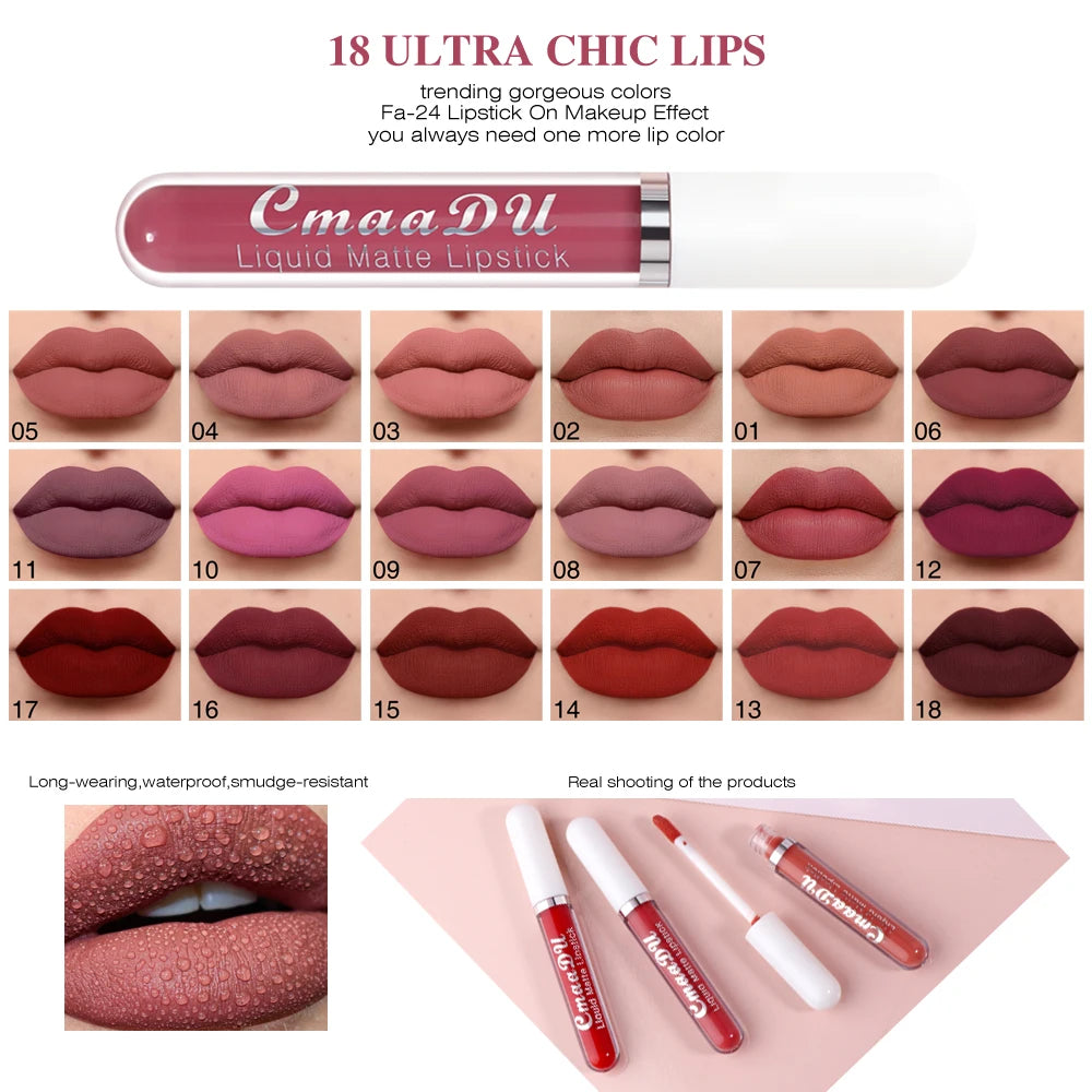 1 Pcs Matte Lip Gloss Liquid Lipstick Waterproof