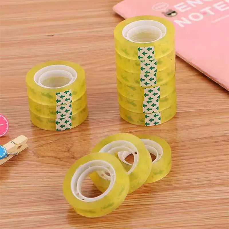 12 Rolls Of Premium Orange Stationery Tape 1.1cm Multi-Purpose Packaging Tape