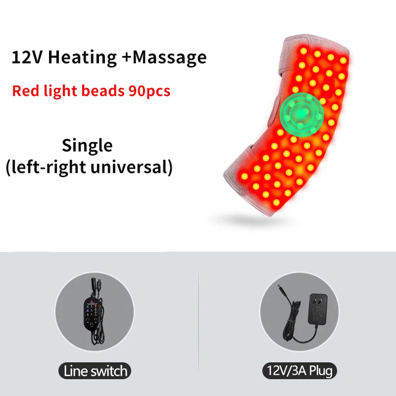 USB 660nm Red Light Electric Heating Elbow Wrap Massager