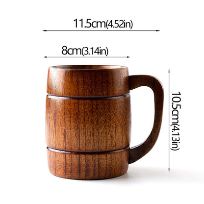 Wooden Handmade Jujube Wood Handle Beer Coffee Milk Tea Mug
