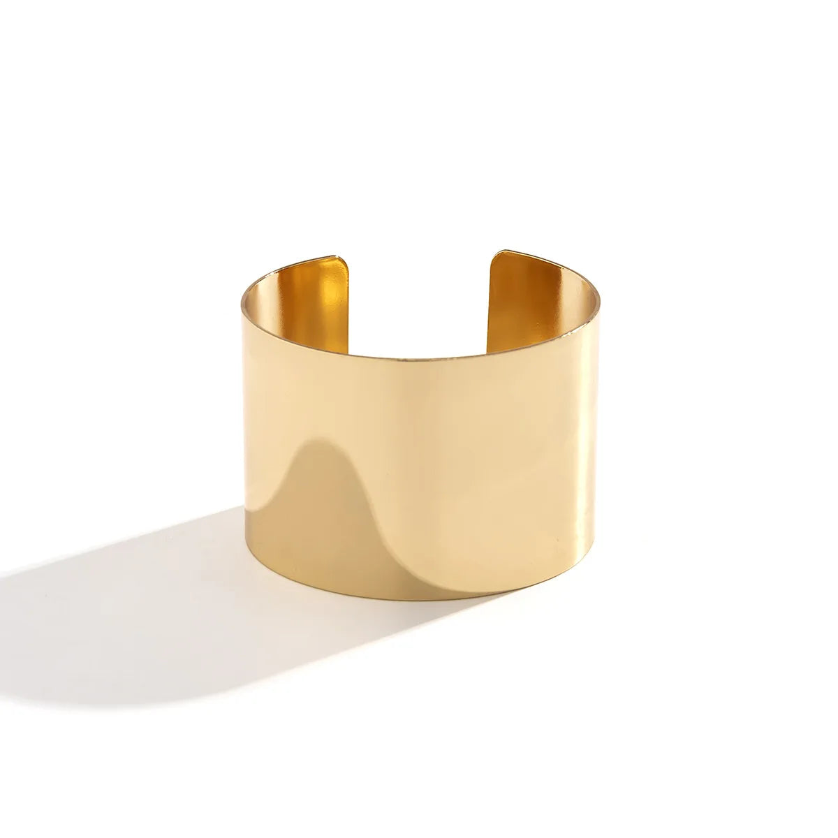 Punk Hiphop Wide Smooth Open Bangles Bracelet