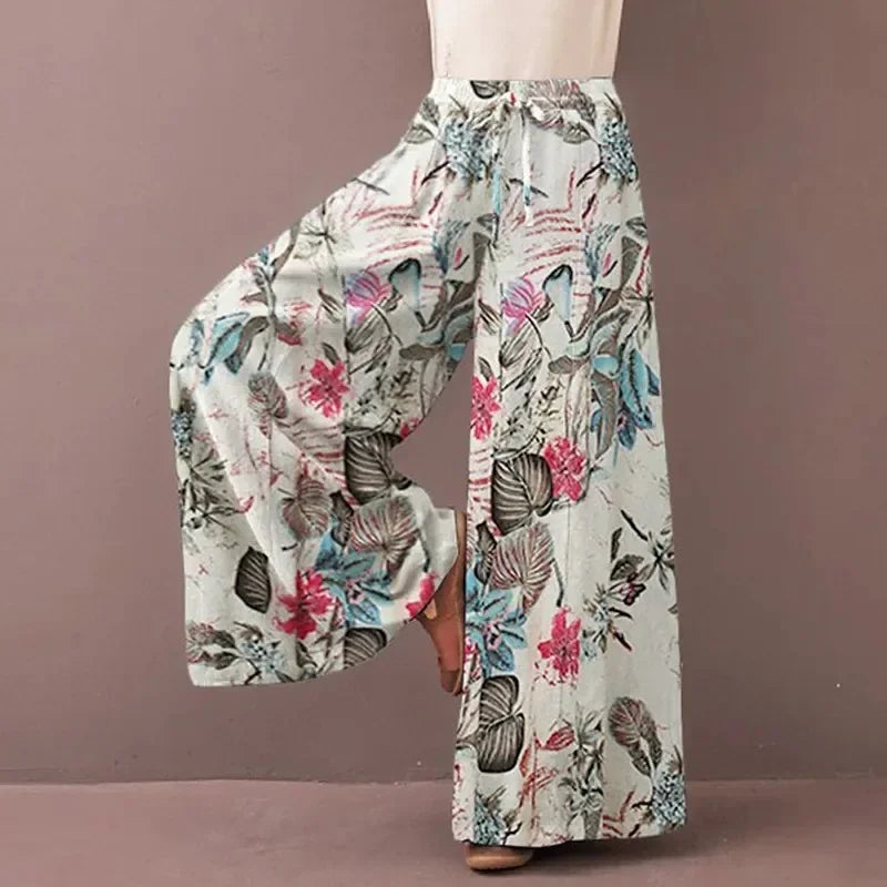 Floral Wide Leg Bohemia Plus Size Pants