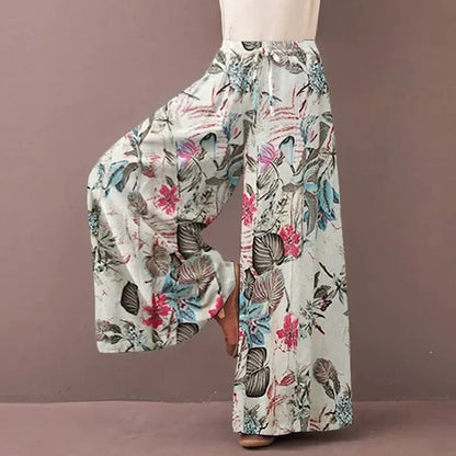 Floral Wide Leg Bohemia Plus Size Pants