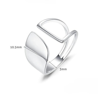 خواتم فضية بسيطة مجوفة هندسية