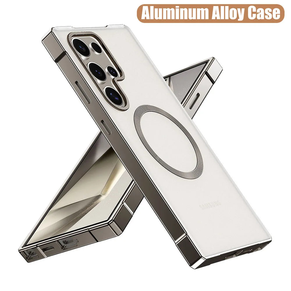 Magnetic Close Aluminum Frame Plastic Back Metal Case Cover