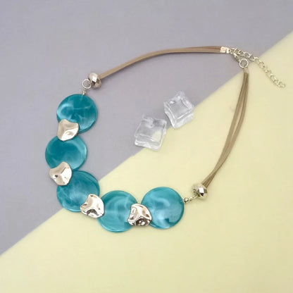 Bohemian Statement Acrylic Circular Pendants Necklace