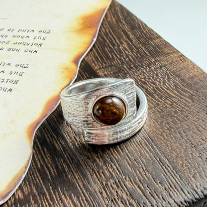 925 Sterling Silver Geometry Crystal Ring