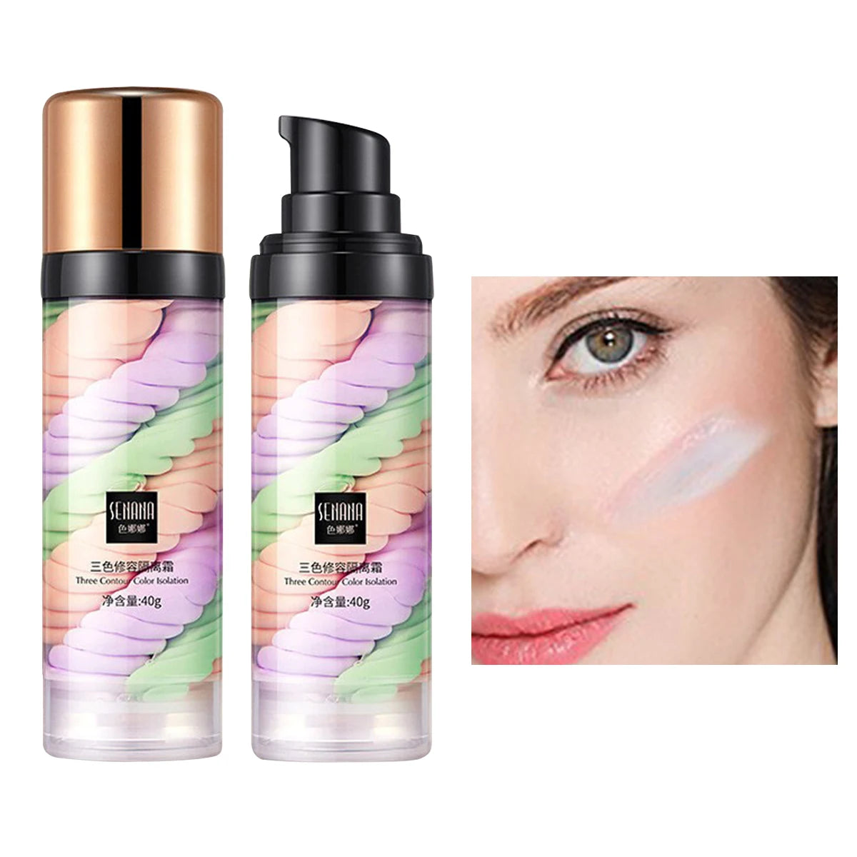 Three color press release cream concealer