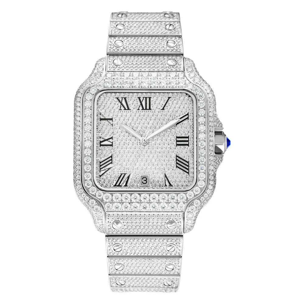 Luxury Gold Hip Hop Iced Out Automatic Diamond Watch