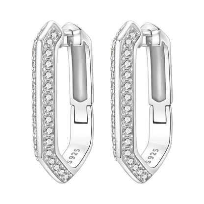 925 Sterling Silver Simple Gold U-shaped Earrings
