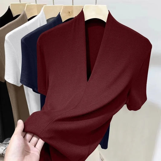 Short Sleeved Plus Size Sexy Slim Fit T-shirt