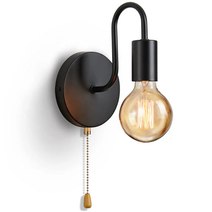 Nordic Industrial Wall Lamp Iron Black E27 Indoor Lighting