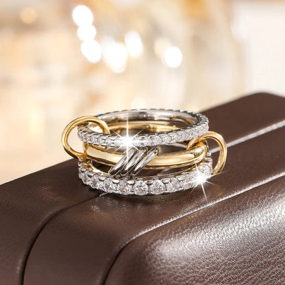 A Niche Four-Ring Copper Jewelry Ring