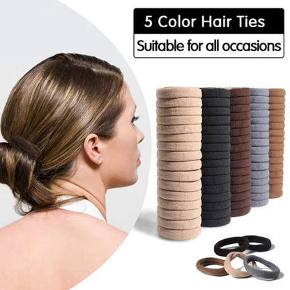 50PCS/Set Cotton Elastic Hair Ties