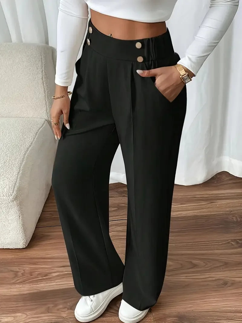High Waist Straight Wide Leg Pants